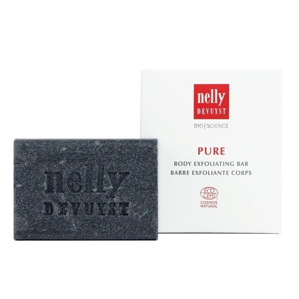 Nelly Devuyst Pure Body Exfoliating Bar, Charcoal.